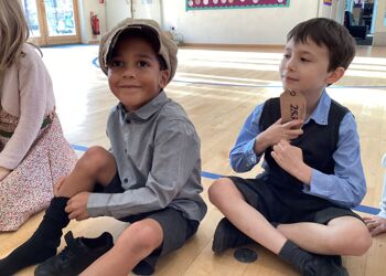 Year 2 Evacuees today in our World War 2 workshop