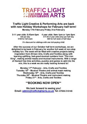 February Half Term Flyer Information 2