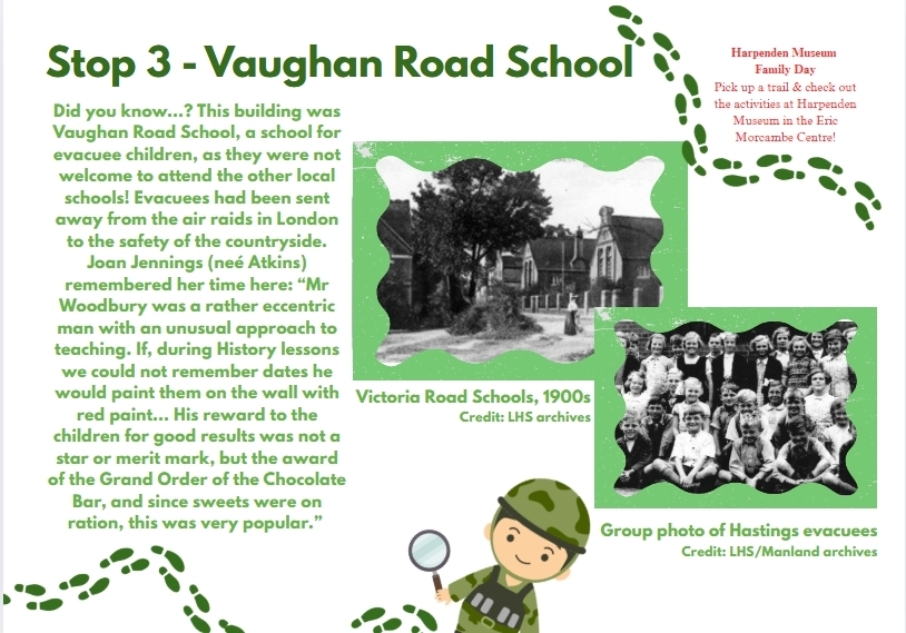 Vaughan Road School Harpenden Museum trail sign