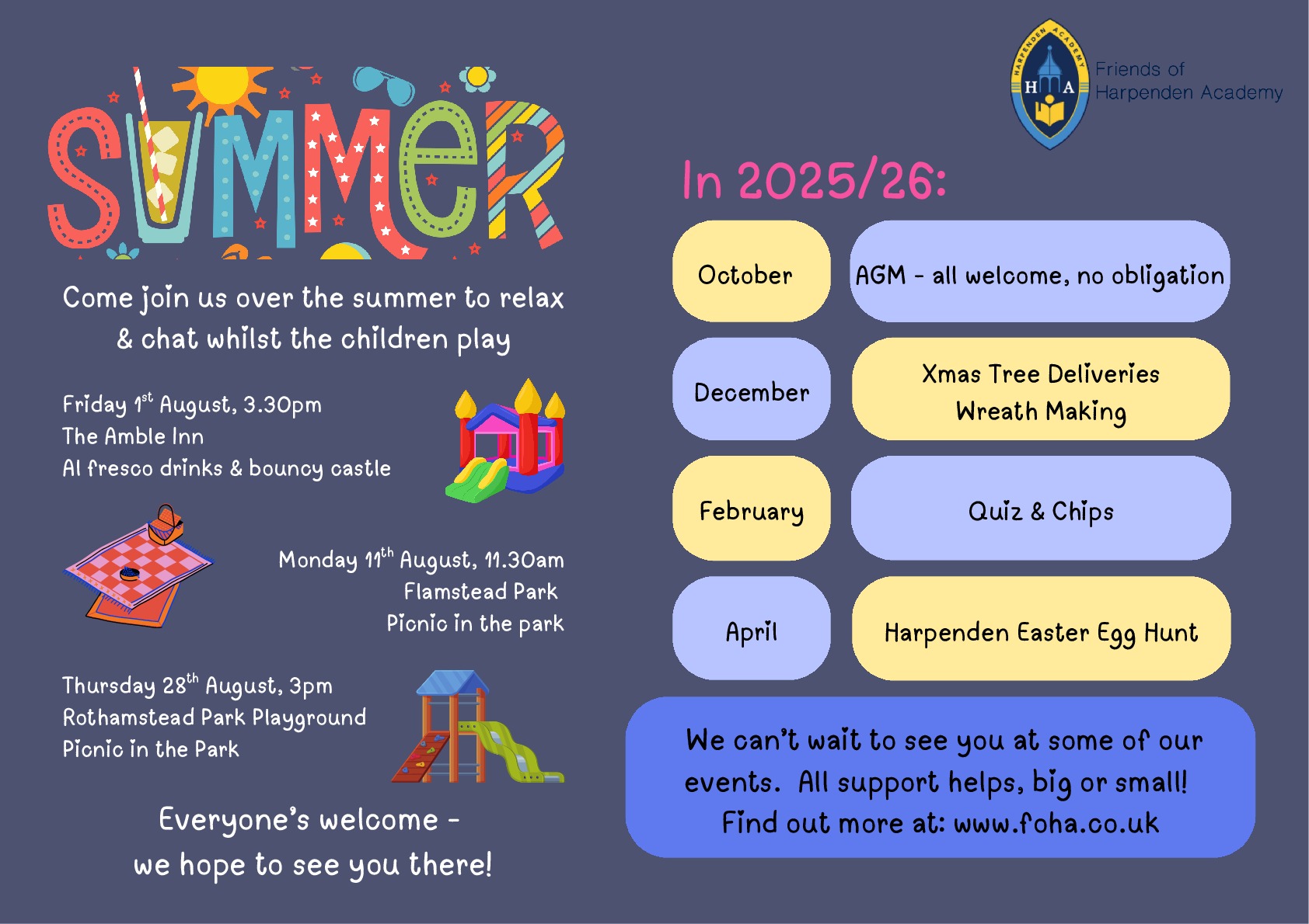FoHA Summer Plans 2025 26
